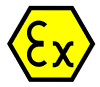 EX logo Potentially Explosive safety symbol